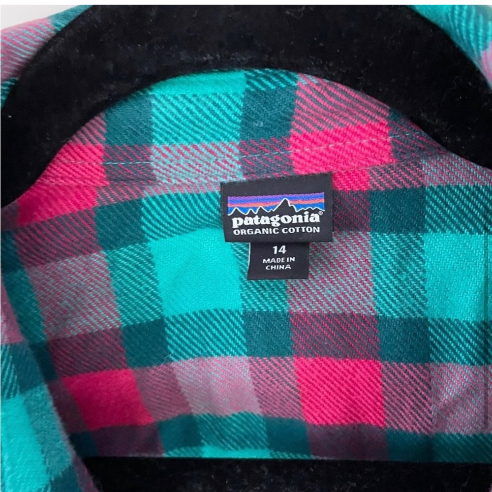 Patagonia Women’s Long Sleeve Midweight Fjord Organic Cotton Flannel - Sz 14 EUC - Picture 4 of 7
